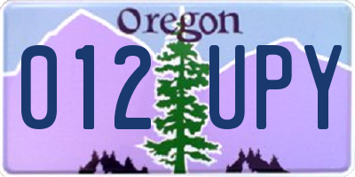 OR license plate 012UPY