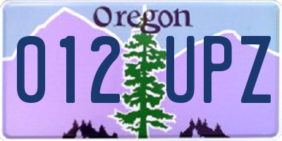 OR license plate 012UPZ