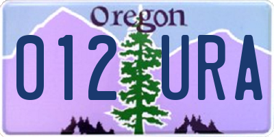 OR license plate 012URA
