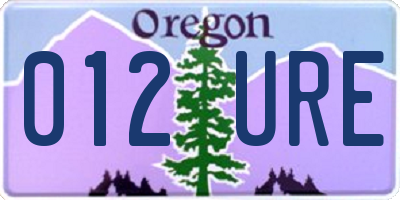 OR license plate 012URE
