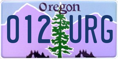 OR license plate 012URG
