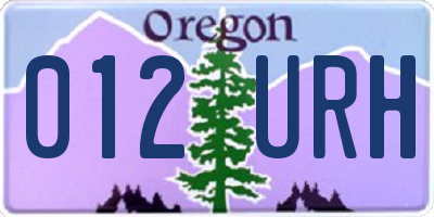 OR license plate 012URH