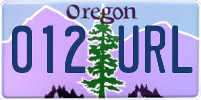 OR license plate 012URL