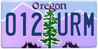 OR license plate 012URM