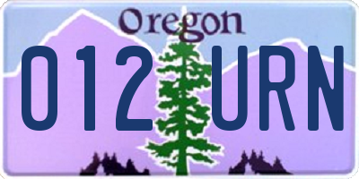 OR license plate 012URN