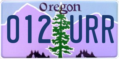 OR license plate 012URR