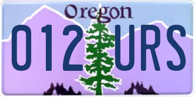 OR license plate 012URS