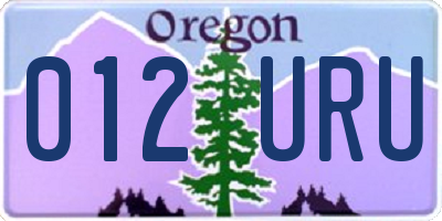 OR license plate 012URU