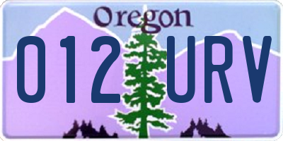 OR license plate 012URV