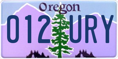 OR license plate 012URY