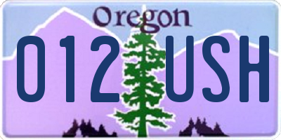 OR license plate 012USH