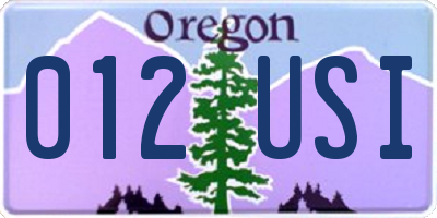 OR license plate 012USI