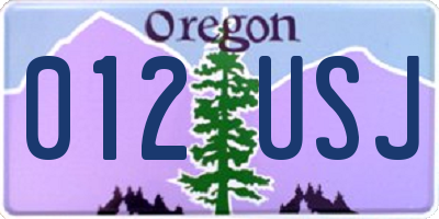 OR license plate 012USJ