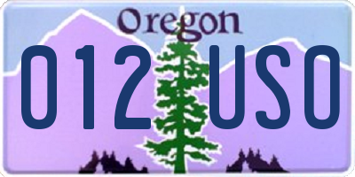 OR license plate 012USO