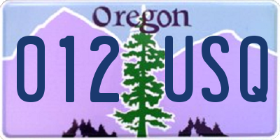 OR license plate 012USQ