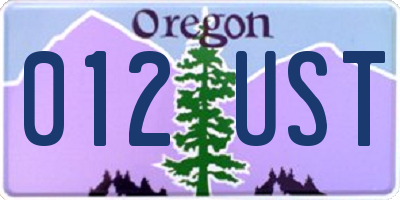 OR license plate 012UST