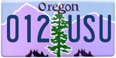 OR license plate 012USU