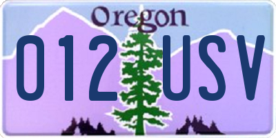 OR license plate 012USV