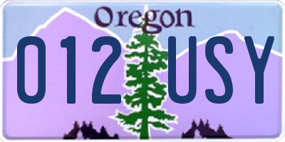 OR license plate 012USY