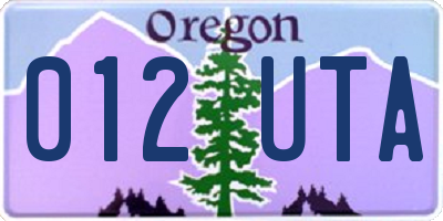 OR license plate 012UTA
