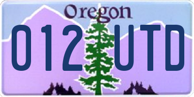 OR license plate 012UTD