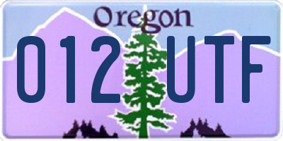 OR license plate 012UTF