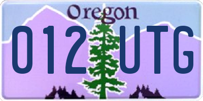 OR license plate 012UTG