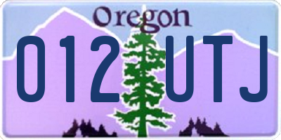 OR license plate 012UTJ