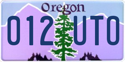 OR license plate 012UTO