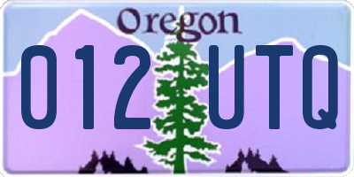 OR license plate 012UTQ