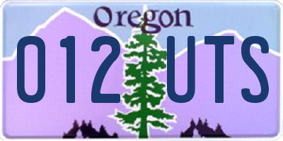 OR license plate 012UTS
