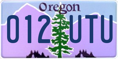OR license plate 012UTU