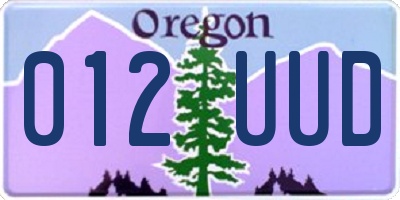 OR license plate 012UUD