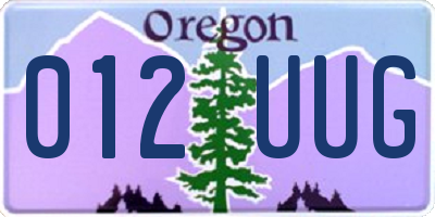 OR license plate 012UUG