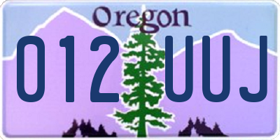 OR license plate 012UUJ