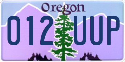OR license plate 012UUP