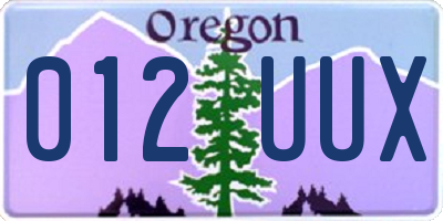 OR license plate 012UUX