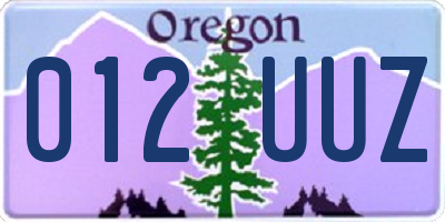 OR license plate 012UUZ