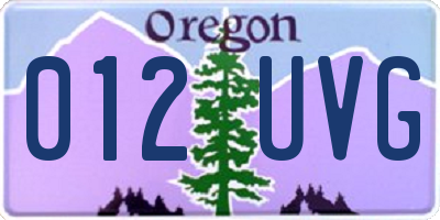 OR license plate 012UVG