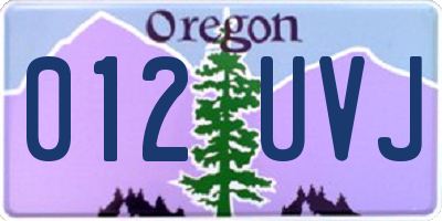 OR license plate 012UVJ