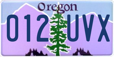 OR license plate 012UVX