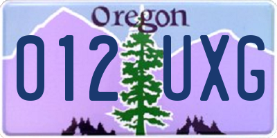 OR license plate 012UXG