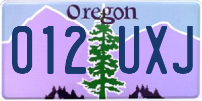 OR license plate 012UXJ