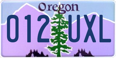 OR license plate 012UXL
