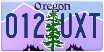 OR license plate 012UXT