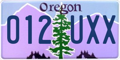 OR license plate 012UXX