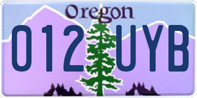 OR license plate 012UYB