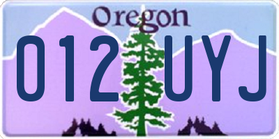 OR license plate 012UYJ