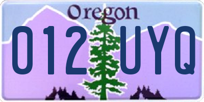 OR license plate 012UYQ