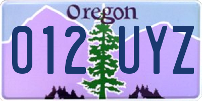 OR license plate 012UYZ